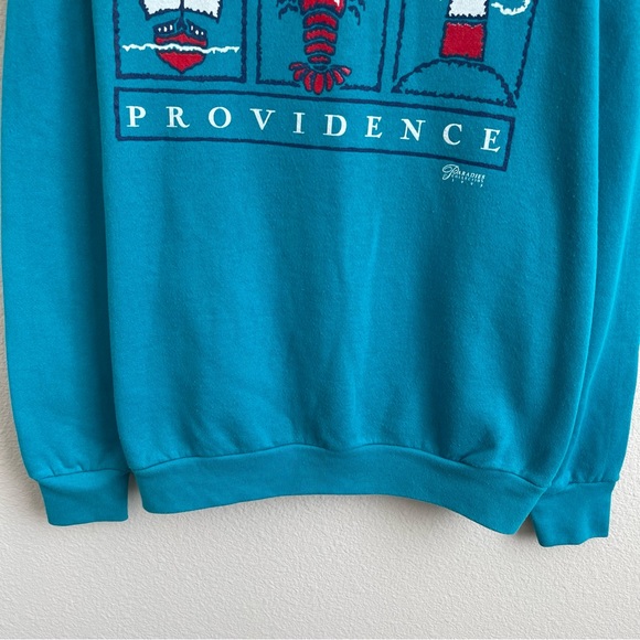 Vintage 1995 Teal Green Providence, Rhode Island Crewneck Graphic Pullover - Picture 6 of 9